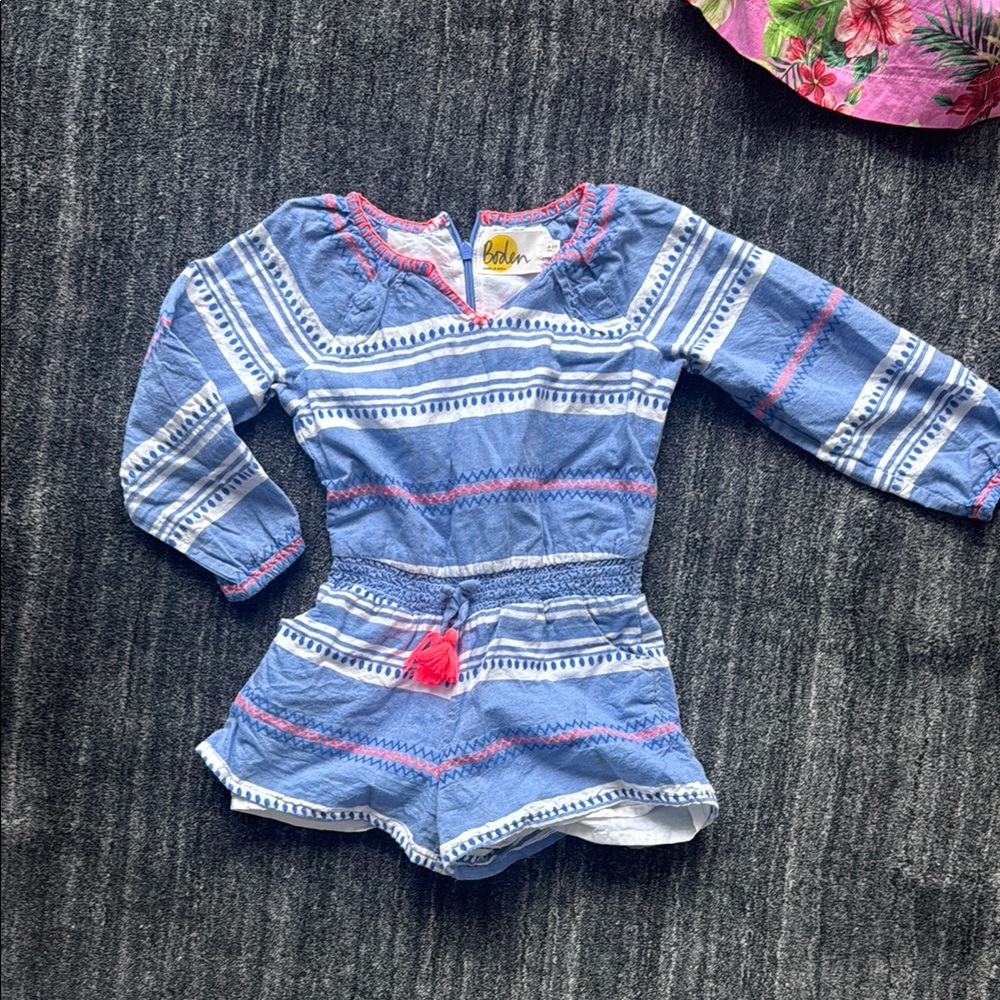 Blue and Pink Striped Romper